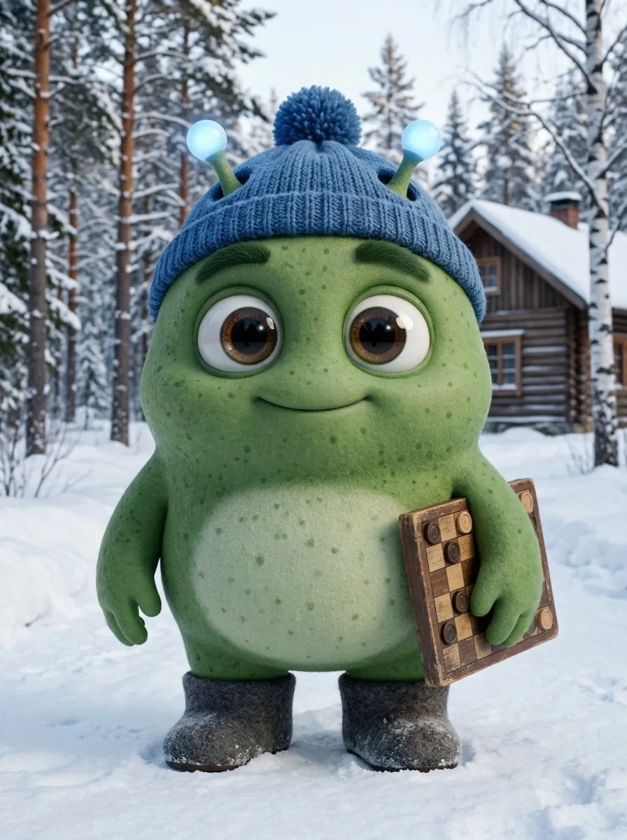 Muka, extraterrestre verde con gorro azul